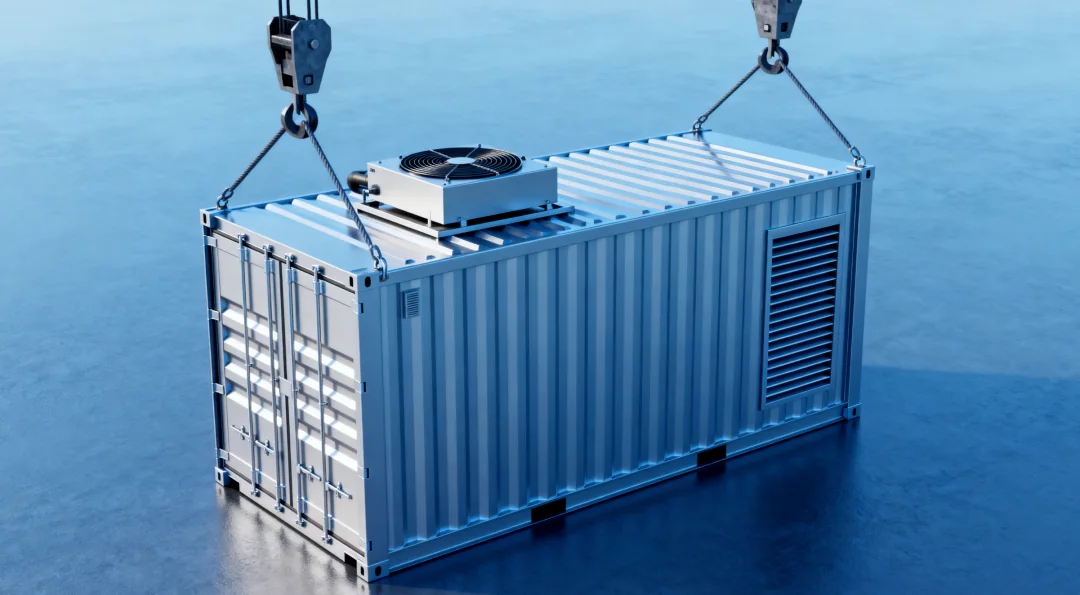 Concept rendering of a compact technical enclosure being lifted into position