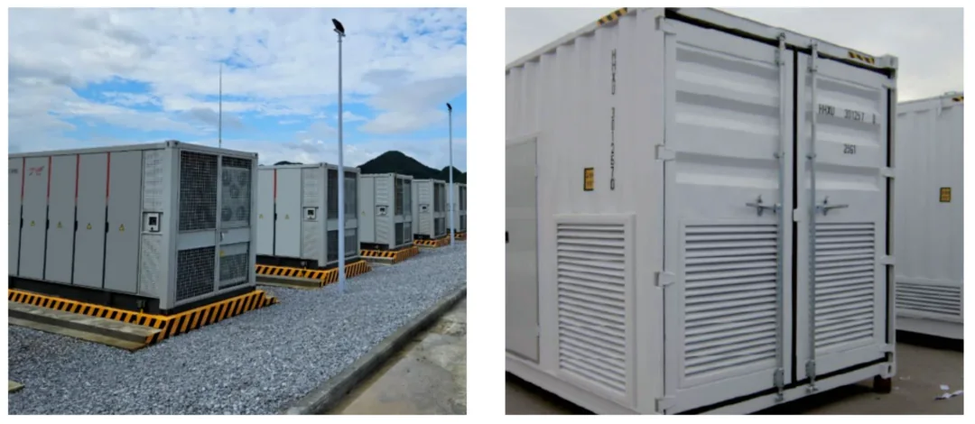 Containerized technical units installed in an outdoor equipment yard