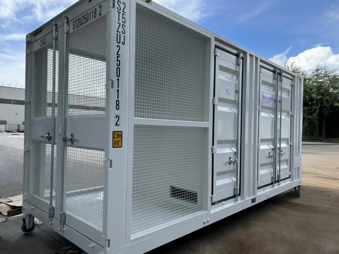 Ventilated steel equipment enclosure built from a container structure