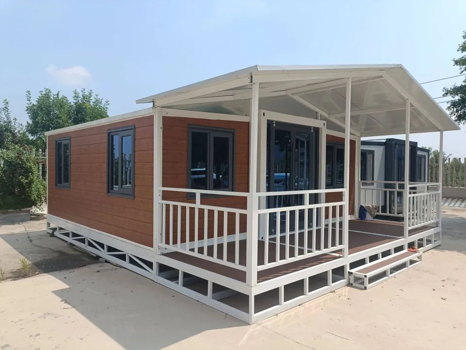 Finished expandable modular house with covered porch