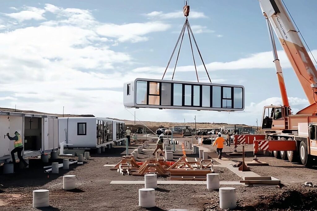 Modular cabin crane installation process