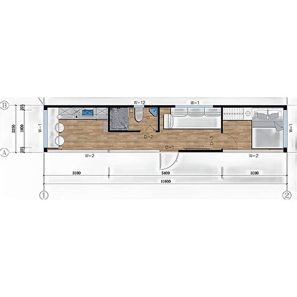 Apple Cabin D1 Floor Plan
