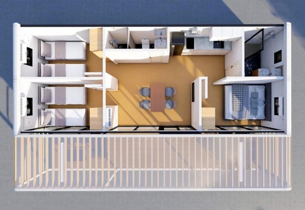 Apple Cabin D2 Floor Plan